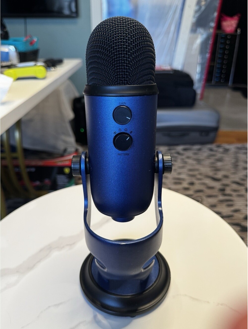 Blue Yeti Desktop Microphone Blue with Mute Button & Adjustable Stand/Mount